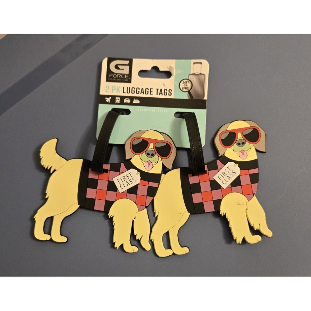 G Force Luggage Tags First Class  Dog Lover Suitcase Address Name Spot Your Bags